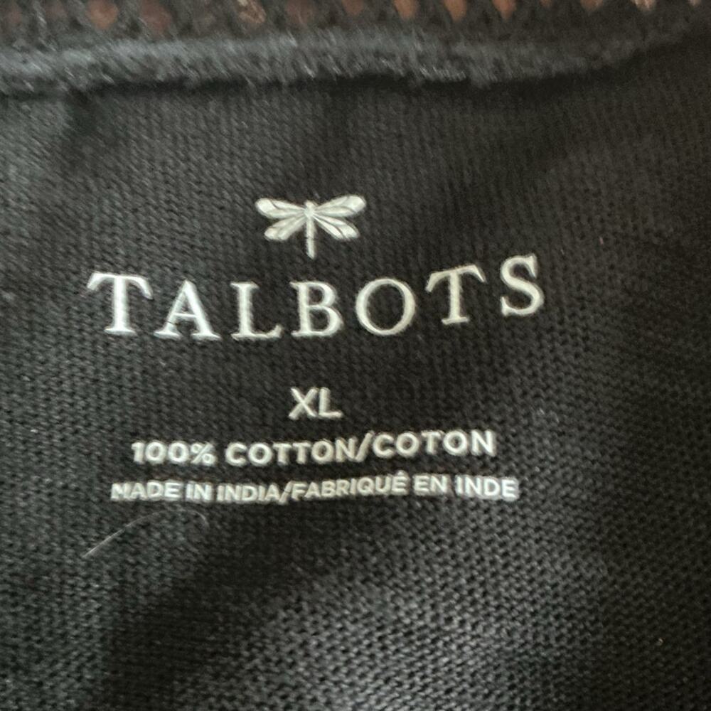 Talbots Womens Cotton Knit Shift Dress Size XL Black Preppy Beach Resort Vacay - Picture 2 of 5